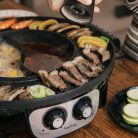 Food Party Hot Pot elektromos főzőlap BBQ grillel 220V, 2200W, 2 az 1-ben - outlet termék