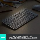 Logitech MXKEYS Mini vezeték nélküli billentyűzet világítós, világosszürke - ITA - outlet termék