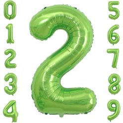  Születésnapi lufi 2 éves, 40 hüvelykes nagy zöld 2-es szám - outlet termék