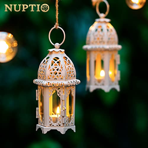 NUPTIO Ramadan lámpás dekorációk otthonra: fém üveg marokkói mécsestartó Eid 2 - outlet termék