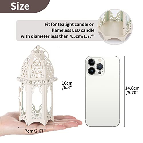 NUPTIO Ramadan lámpás dekorációk otthonra: fém üveg marokkói mécsestartó Eid 2 - outlet termék