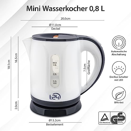 T24 vízforraló 0.8 liter, vezeték nélküli, automatikus kikapcsolás, szárazfutás - outlet termék