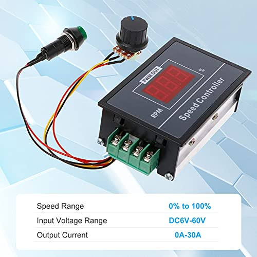 RUIZHI DC motor sebességszabályzó 6-60V, 30A, PWM, állítható sebesség - outlet termék