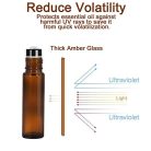 Yalbdopo illóolaj roller üveg 10ml újratölthető borostyán üveg fekete kupakkal 12 - outlet termék