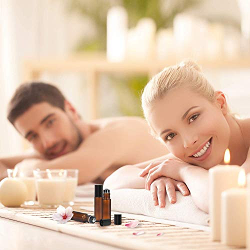 Yalbdopo illóolaj roller üveg 10ml újratölthető borostyán üveg fekete kupakkal 12 - outlet termék