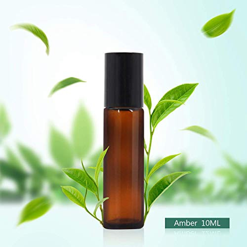 Yalbdopo illóolaj roller üveg 10ml újratölthető borostyán üveg fekete kupakkal 12 - outlet termék
