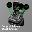 Mixcder T2 vezeték nélküli fülhallgató 50 óra, zajszűrő mikrofon, fekete - outlet termék