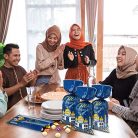 100 darab Eid Mubarak ajándéktasak, kék-arany ramadán mintás cellofán, átlátszó - outlet termék
