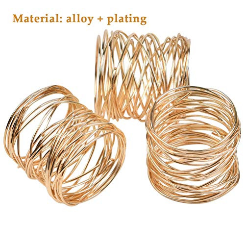 FOROREH 12 darabos szalvétagyűrű készlet arany, 42x36 mm, karácsonyi esküvői - outlet termék