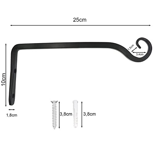 LOOGI növénytartó, függőkosár tartó, vas falikampó fekete - outlet termék