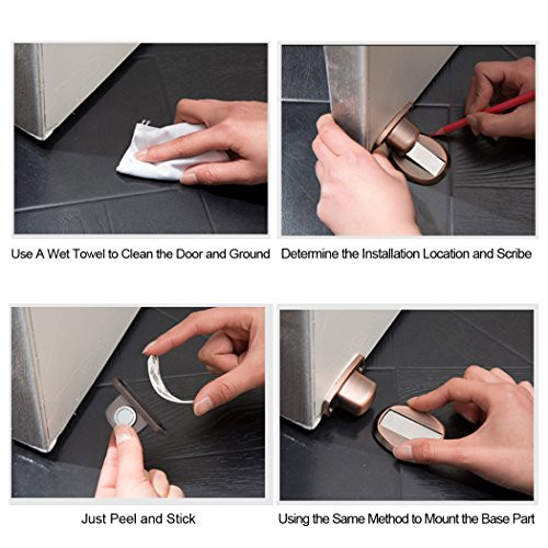 Door Stopper mágneses ajtóütköző fúrás nélkül rozsdamentes acél - outlet termék