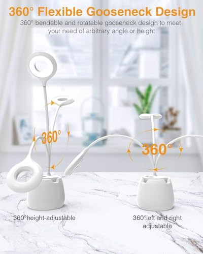 LED asztali lámpa éjszakai fénnyel, USB újratölthető olvasólámpa, 4 szemkímélő mód - outlet termék