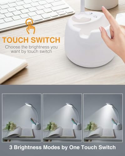 LED asztali lámpa éjszakai fénnyel, USB újratölthető olvasólámpa, 4 szemkímélő mód - outlet termék