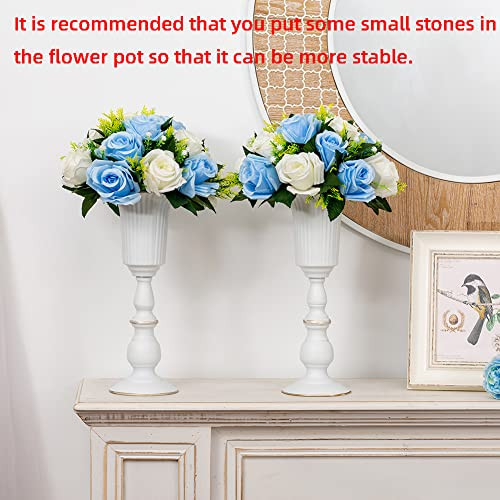 NUPTIO 2 darab fém virágváza fehér, asztaldekoráció, elegáns esküvői középpont, 31,9 - outlet termék