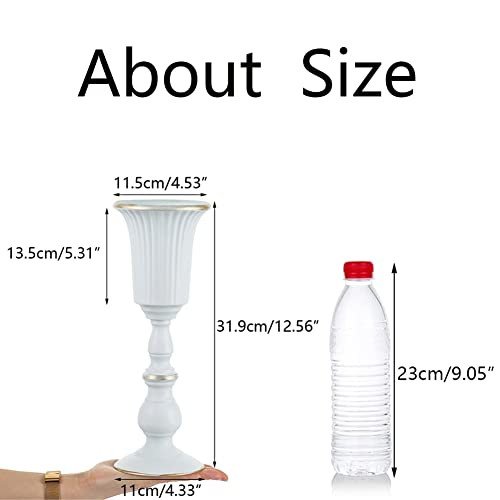 NUPTIO 2 darab fém virágváza fehér, asztaldekoráció, elegáns esküvői középpont, 31,9 - outlet termék