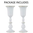 NUPTIO 2 darab fém virágváza fehér, asztaldekoráció, elegáns esküvői középpont, 31,9 - outlet termék