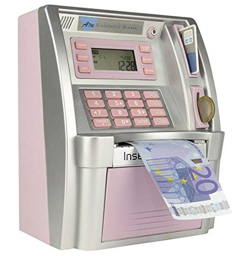 LB Mini elektronikus ATM bankautomata gyerekeknek rózsaszín, euró verzió - outlet termék