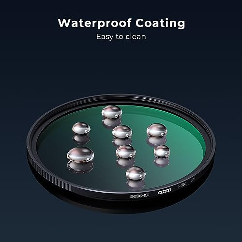 Beschoi 72mm UV védőszűrő, 32 rétegű nano bevonatú ultraibolya optikai üveggel - outlet termék