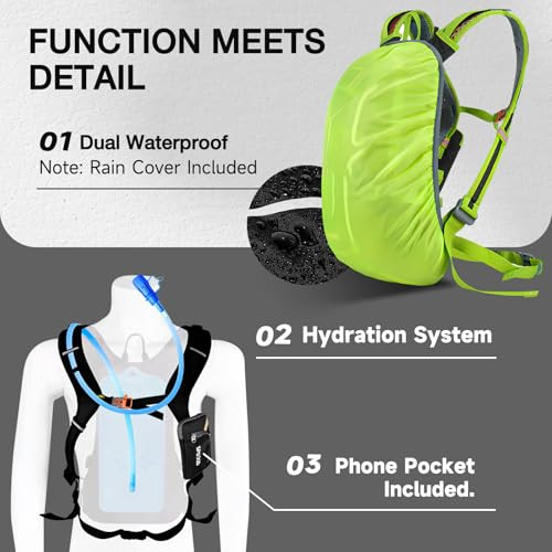 SPGOOD kerékpáros hátizsák 20L/25L/30L vízálló esővédővel, sisakvédővel - outlet termék