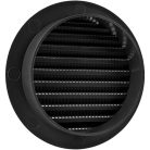 Vent Systems 10cm/100mm fekete kerek szellőzőrács beépített rovarvédelem, fürdőszoba - outlet termék