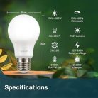 Linkind E27 LED izzó, 13W nappali fény, 5000K, 1521LM, 3 darabos - outlet termék