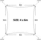 Dripex napvitorla vízálló téglalap alakú, 4x6m PES poliészter 95% UV blokkoló - outlet termék