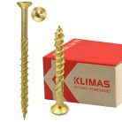 KLIMAS Torx faforgácslap csavarok, sárga, süllyesztett fejű, teraszcsavarok - outlet termék