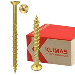   KLIMAS Torx faforgácslap csavarok, sárga, süllyesztett fejű, teraszcsavarok - outlet termék