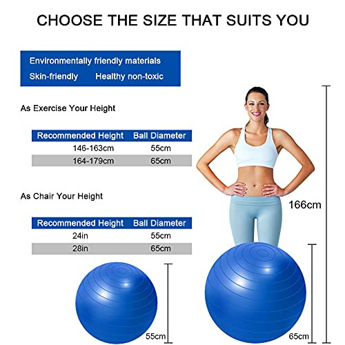 Flintronic jóga és fitnesz labda, 55-65cm, kézi pumpával - outlet termék