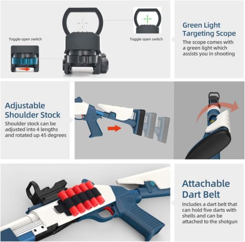 Soft habszivacs lövedék kilövő játék puska rugós légpumpával és távcsővel - outlet termék