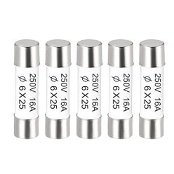   sourcing map 5 darabos kerámia biztosíték 16A, 6x25mm gyorskioldás, 250V - outlet termék