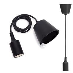   Aigostar E27 lámpafoglalat, függőlámpa fekete - outlet termék