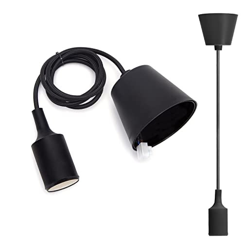 Aigostar E27 lámpafoglalat, függőlámpa fekete - outlet termék