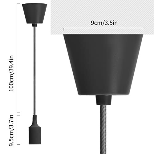 Aigostar E27 lámpafoglalat, függőlámpa fekete - outlet termék