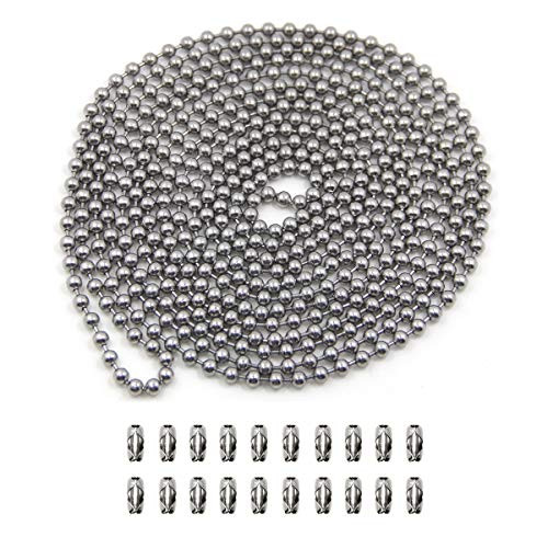 BetterJonny 6m golyós lánc, 4,5mm rozsdamentes acél 20 darabos csatlakozóval, ezüst - outlet termék