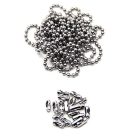 BetterJonny 6m golyós lánc, 4,5mm rozsdamentes acél 20 darabos csatlakozóval, ezüst - outlet termék