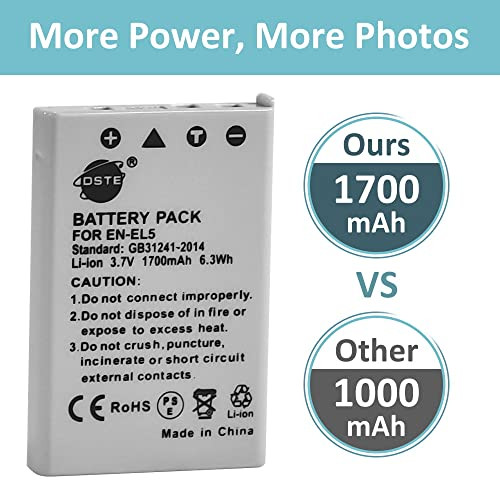 DSTE 2 darabos EN-EL5 akkumulátor Nikon Coolpix P80, P90, P100, P500, P510, P520 - outlet termék
