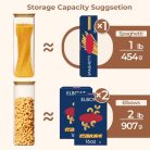 ComSaf üvegtároló edények fedéllel 2,1L 3 darabos, átlátszó, légmentes, bambusz - outlet termék