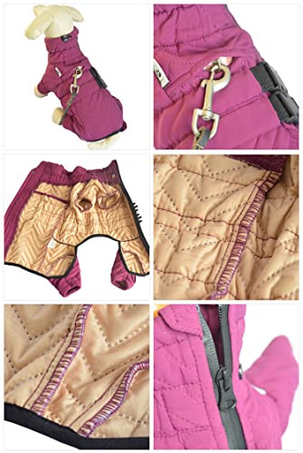 Warm kutyakabát, dupla rétegű kutyamellény, szélálló, vízálló, 3XL (ciklámen) - outlet termék