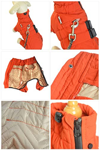 Warm kutyakabát, dupla rétegű kutyamellény, négy lábat fedő, szélálló, vízálló, méret: S - outlet termék
