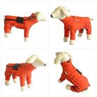 Warm kutyakabát, dupla rétegű kutyamellény, négy lábat fedő, szélálló, vízálló, méret: S - outlet termék