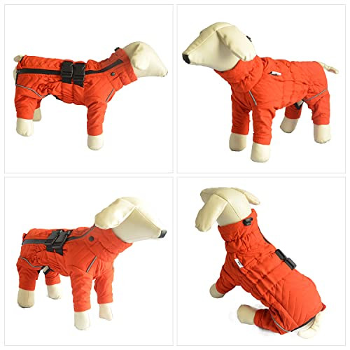 Warm kutyakabát, dupla rétegű kutyamellény, négy lábat fedő, szélálló, vízálló, méret: S - outlet termék