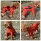 Warm kutyakabát, dupla rétegű kutyamellény, négy lábat fedő, szélálló, vízálló, méret: S - outlet termék