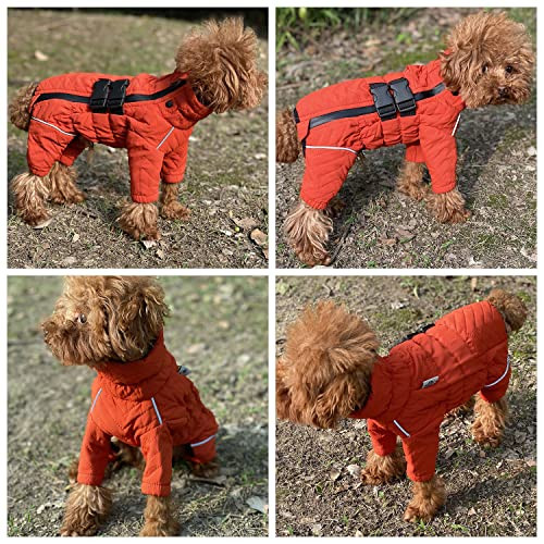 Warm kutyakabát, dupla rétegű kutyamellény, négy lábat fedő, szélálló, vízálló, méret: S - outlet termék