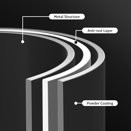 HollyHOME kerti asztal, kerek, fém, fekete - outlet termék