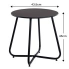 HollyHOME kerti asztal, kerek fém asztal fekete - outlet termék