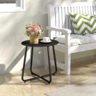 HollyHOME kerti asztal kerek, fém, fekete - outlet termék