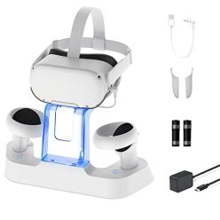   NexiGo töltőállomás LED fénnyel Oculus Quest 2-hez támogatja az Elite pántot - outlet termék