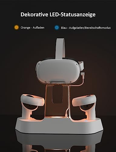 NexiGo töltőállomás LED fénnyel Oculus Quest 2-hez támogatja az Elite pántot - outlet termék