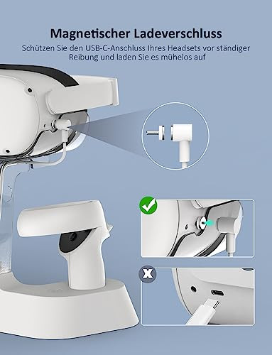 NexiGo töltőállomás LED fénnyel Oculus Quest 2-hez támogatja az Elite pántot - outlet termék